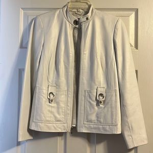White lamb leather jacket size 4